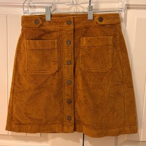 Madewell NWT Yellow Corduroy Skirt